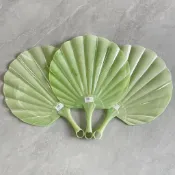【全館免運】長柄仿玉貝殼扇 手持扇子 超涼快 夏天扇子 蒲扇 便攜式 高檔 一體手搖扇 扇 折扇 小扇子