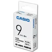 【CASIO 卡西歐】標籤機專用色帶-9mm白底黑字(XR-9WE1)