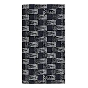 BALLY PNT 幾何LOGO緹花織布對開式長夾(午夜藍)