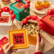 （免運）2026新年春節禮盒 紅色鐵罐盒包裝 馬年糖果餅乾包裝盒 牛軋糖堅果年貨禮盒 零食盒