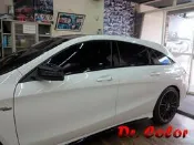Dr. Color 玩色專業汽車包膜 M-Benz CLA45 SB 高亮黑/火龍紅/向日葵黃_窗框/側裙線條/尾翼線條