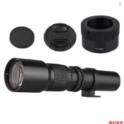 長焦鏡頭 500mm 超長焦鏡頭手動變焦 F8.0-F32 光圈,帶 T 卡口到 NEX E 卡口轉接環更換,用於 A9