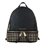 MK MICHAEL KORS RHEA ZIP金字LOGO鉚釘牛皮拉鍊後背包
