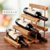 ✣置物架  紅酒架  杯架 實木紅酒架擺件歐式創意酒架子家用葡萄酒架紅酒柜酒瓶展示架酒具