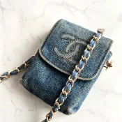 Chanel 牛仔布藍色斜背包 中古包 單肩包 側背包 二手包 古董包