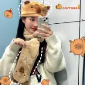 【臺灣-出貨】卡皮巴拉貝雷帽可愛保暖薩卡班甲魚帽子防風毛絨百搭套頭帽包頭