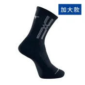 Mizuno 美津濃【授權經銷】男子 加大 運動厚底襪 運動襪 舒適 襪子 -黑白- 32TXB00909