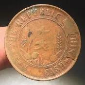 #文玩#銅開國紀念幣面五角星燒見版錶面壓力不均，友流銅，曉背逆①暗圖發貨，實務壹致，②已標，售，東吸只