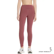 New Balance 緊身長褲 女裝 高腰 口袋 反光 粉酒紅【運動世界】WP51268WAD