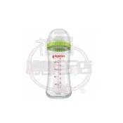 (店+)【Pigeon 貝親】花媽婦嬰用品店 pigeon 貝親WN3母乳實感玻璃奶瓶 240ml 豌豆綠 嬰兒奶瓶 3M+ Y字孔M奶嘴