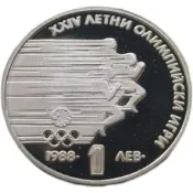 【滿300出貨】保加利亞1988年韓國漢城奧運會紀念幣 1列弗 27mm精制硬幣全新UNC