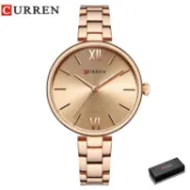Curren 女士手錶奢華時尚手錶 Reloj Mujer 女士手錶不銹鋼手鍊 9017