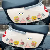 💗日常臻品💗 海綿寶寶車貼 派大星汽車貼紙 遮擋劃痕貼紙 機車貼紙 摩托車卡通貼畫 趣味裝飾貼 防水貼紙