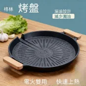 🍳麥飯石韓式電磁爐烤盤｜韓式烤肉盤 燒烤盤 電磁爐烤盤 明火烤盤 卡式爐烤盤 戶外露營烤盤 鐵板燒