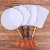 【空白創作款】空白扇子兒童繪畫 DIY 空白宮扇圓扇團扇 幼兒園塗鴉手作 親子創意手工材料包