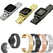 【滿300出貨】適用於PEBBLE TIME STEEL三珠鋼實心表帶 Smart Watch/round表帶
