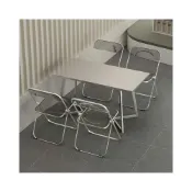 (店+)加厚不鏽鋼摺疊桌子快餐小吃店工廠食堂咖啡廳工業風長方形餐桌椅 餐桌 工作臺 折疊桌 方桌