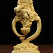 【臺灣出貨】黃楊木雕 自在觀音 菩薩 佛 雕刻 客廳 家居 供奉 工藝品 擺件 裝飾 擺飾 木雕 藥師佛 銅擺件