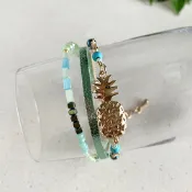 (店+)【my stere 我的時尚秘境】馬卡龍鳳梨多層次手環(秘境獨家款 馬卡龍 招財)