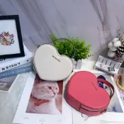 🇺🇸台灣現貨🇹🇼｜MICHAEL KORS MK 包包 愛心包 桃粉/白色 荔枝紋 兩用包 側背包 送禮推薦｜黃色的魚