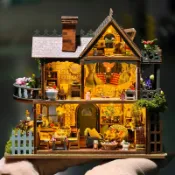 【DIY 袖珍屋、手作袖珍屋材料包】手工Diy小屋精靈花園3D立體森林小房子別墅拼裝模型微縮場景禮物