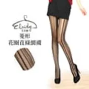 【PChome 24h購物】Eloidy艾若娣-菱形花圈直條網襪