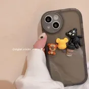 透黑立體小熊適用iphone13promax蘋果12手機殼11新款xr潮xs網紅套