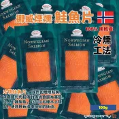 【滿額免運優惠中】正統挪威煙燻鮭魚片 即食冷凍包裝 100g 退冰即可食用 輕食沙拉早餐適用(即食)【1公斤規格請參考另