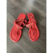 TORY BURCH 皮底紅色夾腳拖鞋 38碼 95新