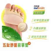 【GelSmart美國吉斯邁】五趾舒壓前掌墊-1雙(女款23-25cm、前腳掌減壓、凝膠墊片、MG-GBC151F)