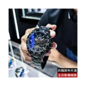 (店+)【限時優惠】奧古拉斯正品全自動機械錶日月星辰陀飛輪多功能夜光防水日曆鏤空三眼商務男士手錶2119