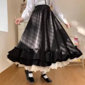 仙女風 超大裙擺荷葉邊長裙 蛋糕裙 打底蕾絲裙 軟妹 森女 氣質長裙 歐風 復古 軟妹裙 森系 森林風