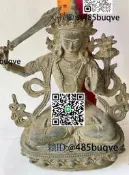 鼓完手倉出土銅氣擺見文殊菩薩佛像銅向老件銅無底觀音保平安