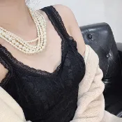 韓國水貂絨蕾絲背心 胸墊罩杯 打底衫 蕾絲肩帶 刷毛加絨 保暖內搭衣 發熱衣小可愛