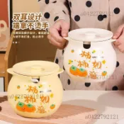 熱賣🔥豬油罐 豬油罐帶蓋 大容量油罐 儲油罐 廚房油罐 油罐 大吉大利耐高溫陶瓷豬油罐帶蓋家用大容量油罐潑辣子調味油罐