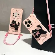 波點貓咪掛繩四角防摔手機殼適用VIVO Y31 Y21 5G Y05 Y04 Y29S Y03 Y28S Y38 Y39