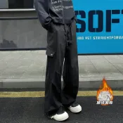 (店+)休閒褲男長褲運動防寒內刷毛防風棉褲保暖褲秋冬加絨寬鬆下著加厚禦寒直筒雪褲褲子