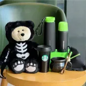 星巴克杯子綠幽系列熊店長馬克杯不銹鋼保溫杯隨行杯萬聖節玩偶喝水杯
