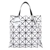 【ISSEY MIYAKE 三宅一生】BAOBAO 幾何方格6x6原色透光手提包(純白)