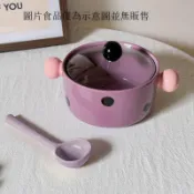 帶蓋泡麵碗 含蓋泡麵碗 瀝水泡麵碗 帶蓋飯碗 便當盒 大容量 可愛波點泡麪碗帶蓋學生宿舍用方便麪碗飯碗雙耳陶瓷湯碗螺螄粉