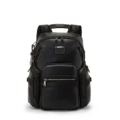 【TUMI】Alpha Bravo Navigation 皮革質感後背包 - 黑色(TUMI 官方旗艦店)
