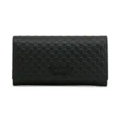 GUCCI GUCCI SIMA 牛皮壓紋扣式長夾黑色449396~【 菲尼斯 國際精品 ★初秋極享】