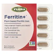 【iHerb】Flora, Ferritin+®，植物基鐵蛋白鐵，30 粒緩釋全素膠囊（每粒膠囊 20 毫克）