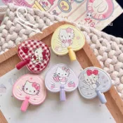 台灣出貨❤️夏天扇子hello kitty貓髮夾甜妹ins風少女劉海夾創意卡通清新發卡
