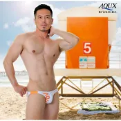 【台灣獨家代理】日本品牌【OTOKO Men's Boutique】AQUX：低腰三角泳褲／游泳／正版(台灣獨家代理）