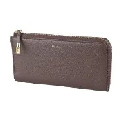 【FURLA 芙拉】FURLA Goccia經典金字LOGO牛皮 4卡L型拉鍊長夾(大/咖啡棕)