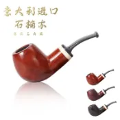 ERLIAO 多款可選 石楠木 煙鬥 石楠木煙鬥 手工 直柄 老式傳統 過濾專用煙具 送禮 可拆卸 光麵 麻麵