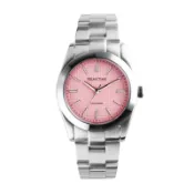 Relax time 太陽能系列 立體格紋女錶 -粉 (RT-105S-5L) 34mm
