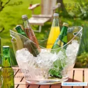 限時免運 葡萄酒冷水桶 防墜落4/8/12L透明冰桶 便攜式大容量亞克力香檳瓶冰櫃贈品 冰桶 冰塊桶 降溫 氣泡酒桶