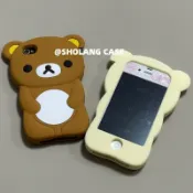 全球選品1館 生活百貨 卡通立體輕鬆熊適用蘋果4S手機殼5se矽膠SE2全包7plus軟殼XSXRXSMAX個性iphone16promax女15網紅14新13防摔17
